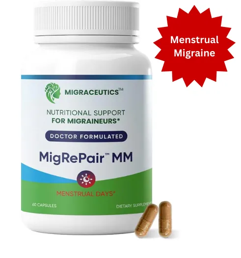 MigRePair MM | Doctor Formulated Herbal Migraine Supplement for Women - Menstrual Migraine Relief